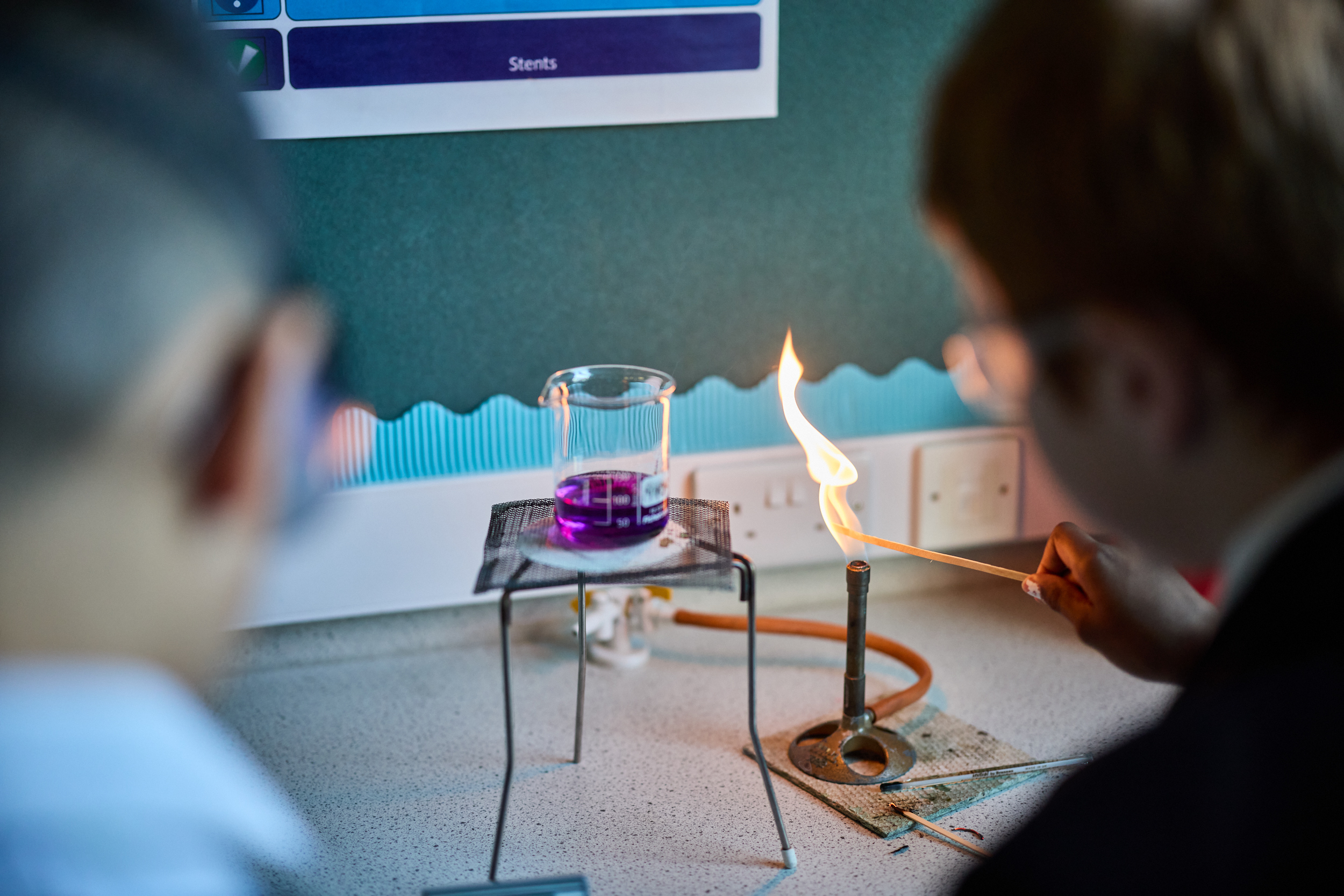 bunson burner in science lesson