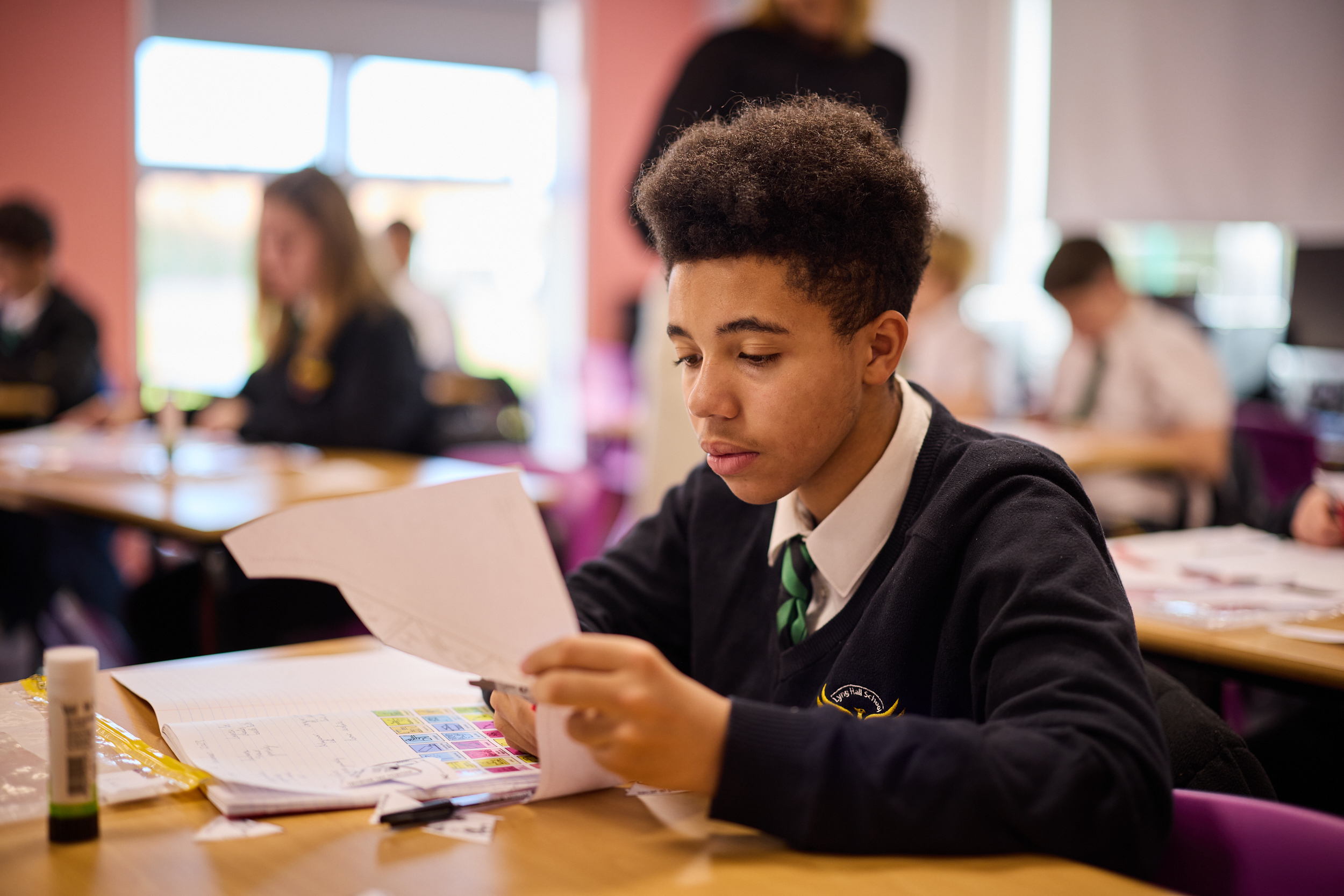 Lyng Hall pupil in lesson