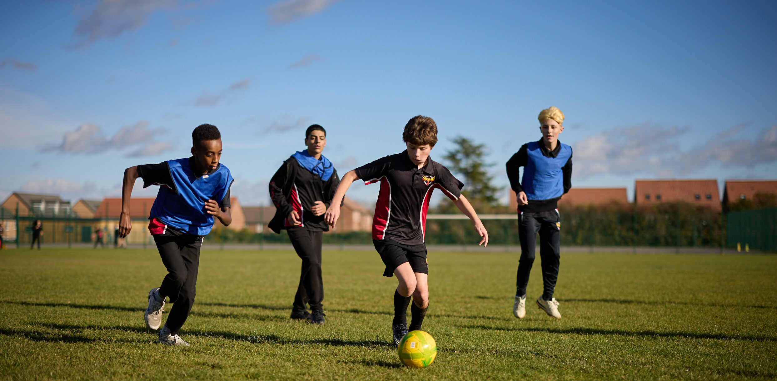 Lyng Hall Pupils playing football